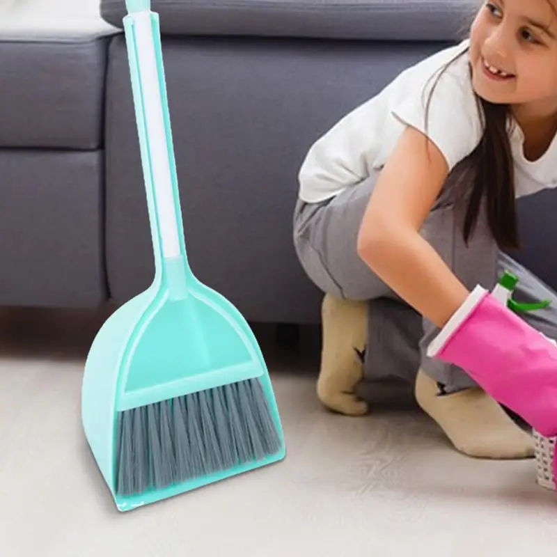 Broom And Dustpan Housekeeping Pretend Play Set Children Cleaning Tool For Boy Girl Toddler Play Toys