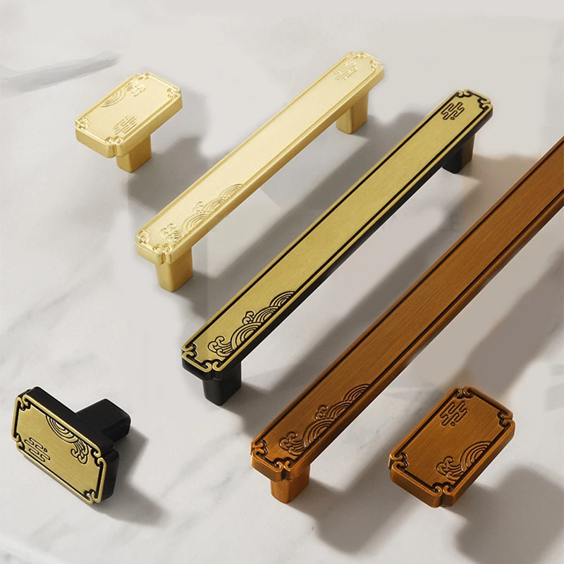 Chinese Kitchen Drawer Cabinet Handles Furniture Handles for Cabinet Knob Door Drawer Furniture Kitchen Black Simplicity Hardwar