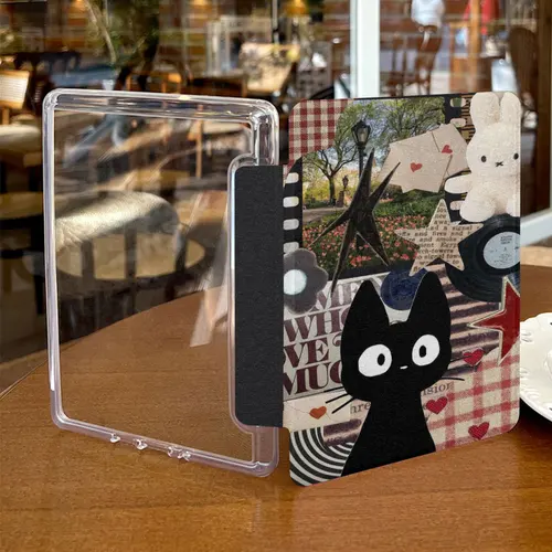 Funda Kindle Carcasa trasera acrílica con correa para la mano, Skindle Paperwhite 12.a 7 pulgadas, 11.a generación, 6,8 pulgadas, 2024, 2022, basic11a generación