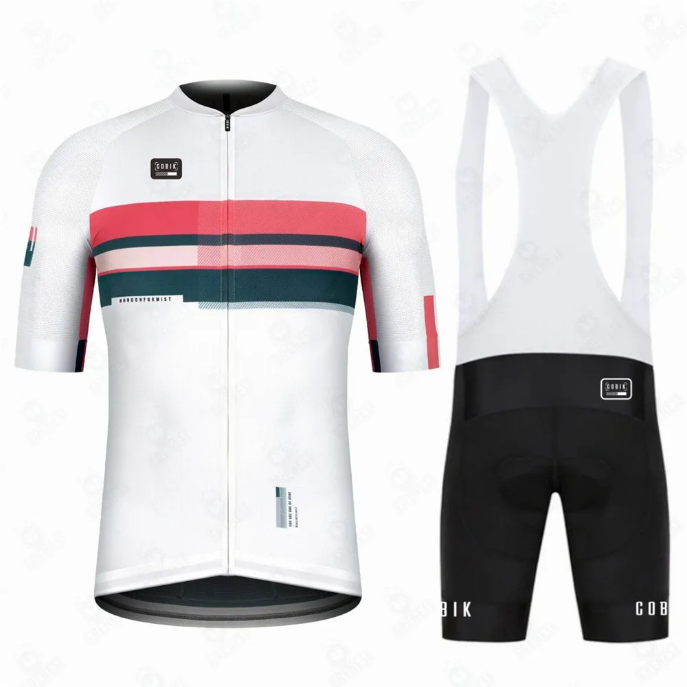 

Cobik Pink Streak Unisex Summer Cycling Jersey Short Sleeve Set Maillot Ropa Ciclismo Cx Pro Team Bicycle Wear Cycling Clothing