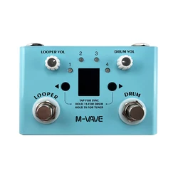 M-VAVE Guitar Effect Pedal Drum Looper Effector 30 Drums 11 Mins Looper Recoding Time High Precision Tuner LOST TEMPO CUVAVE