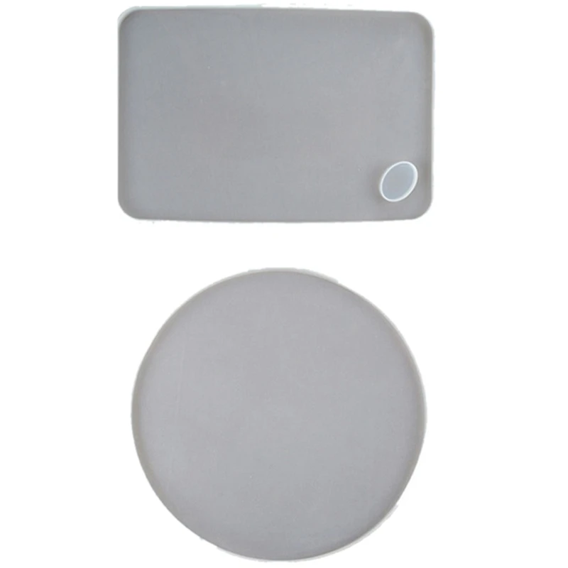 

2 Types Round Tray Mold For Resin Large Size Coasters Silicone Molds DIY Moulds Handmaking Tools