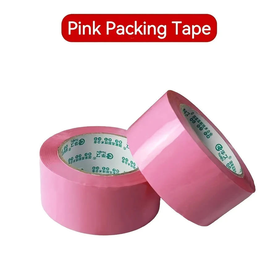 1pcs Pink Packing Tape, Vibrant, High Adhesion, Durable, for Party, Logistics, Warehouse, Gift Wrap, Office
