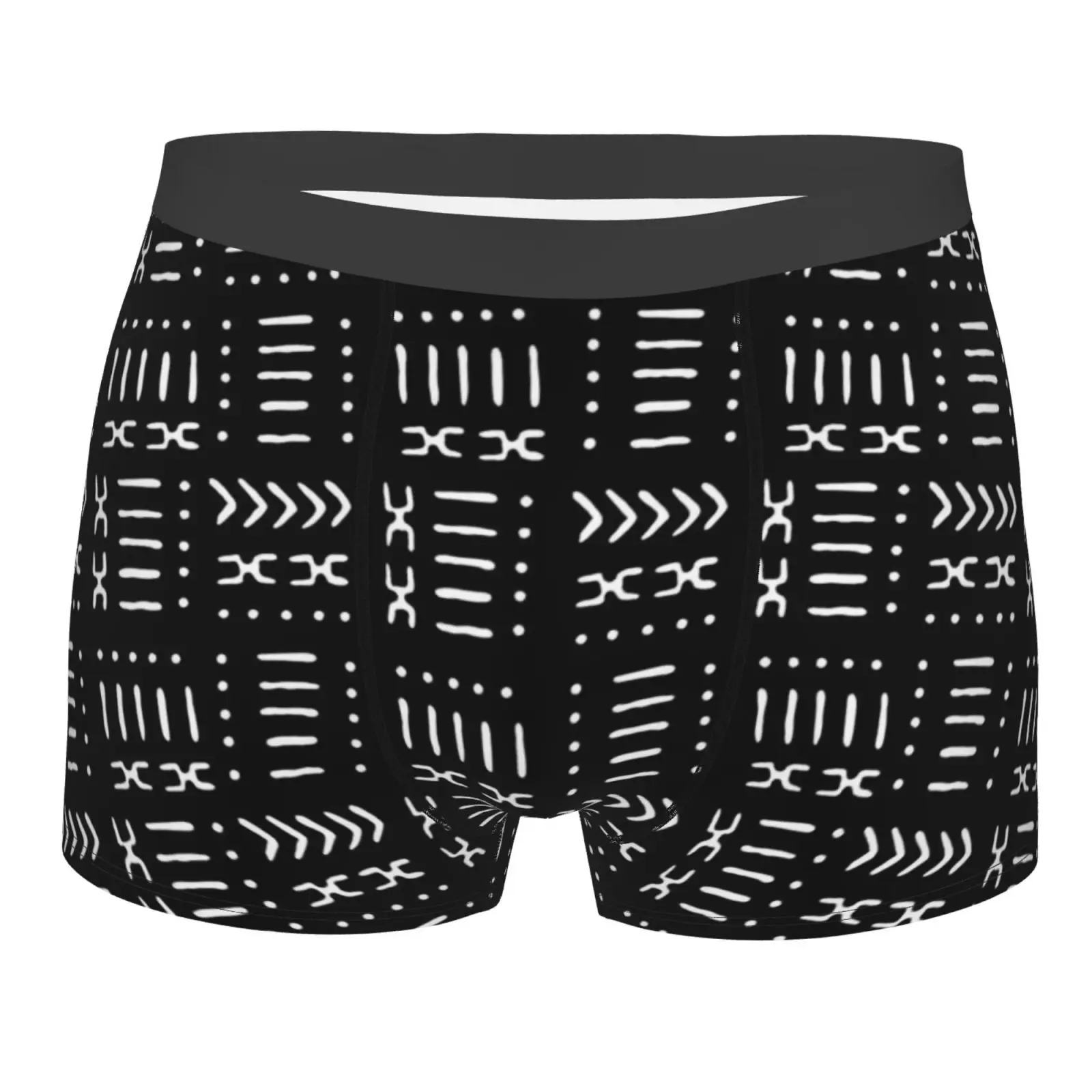 African Bogolan Ethnic Triba Art Men Breathable Boxer Briefs Comfort Soft Stretch Underwear Trunks with Bulge Pouch for Men Boys