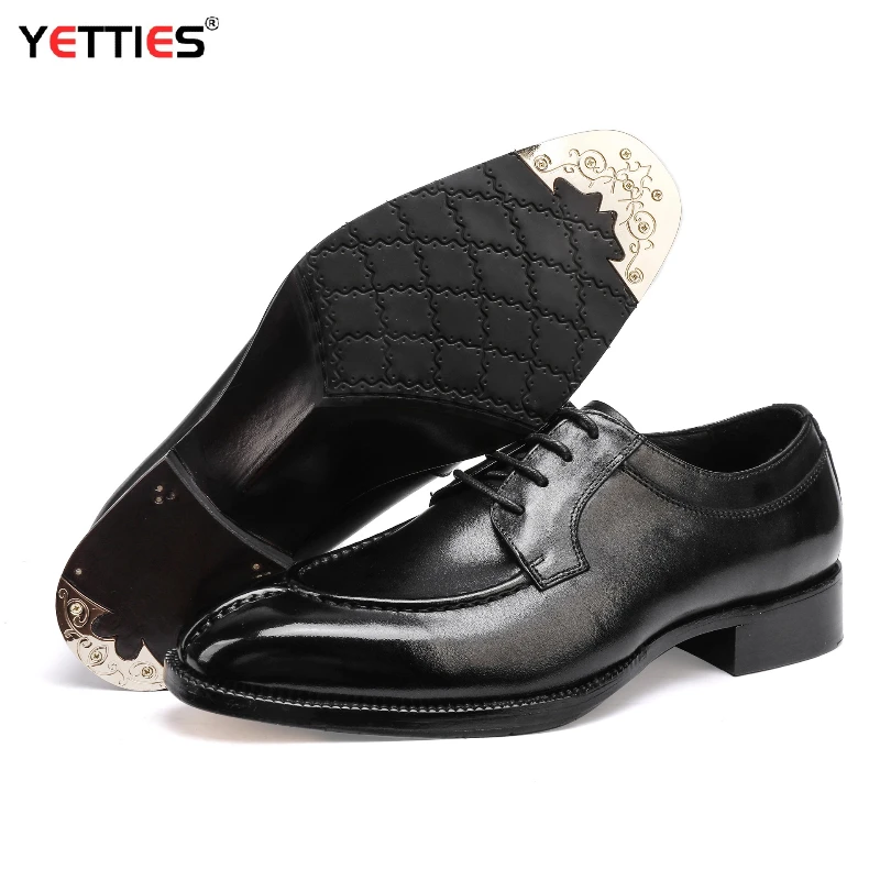 Men's Formal Shell Cordovan Dress Shoes Welted Leather Sole Business Oxfords British Style Wedding Shoes Rubber Topsole