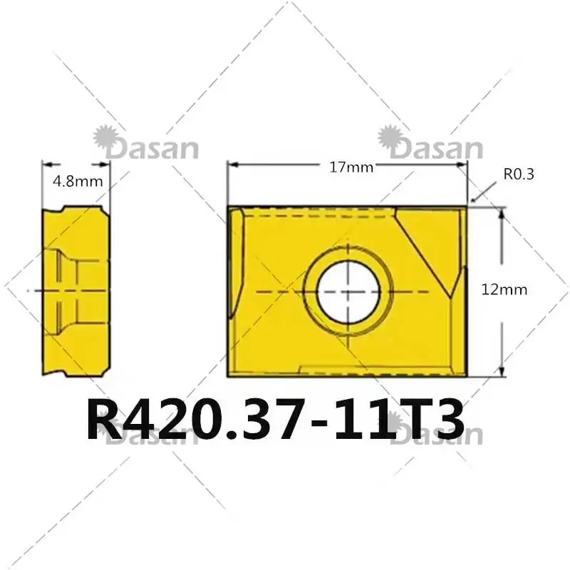 실린더 스크래핑 롤러용 깊은 구멍 보링 바 블레이드, R420.37 11T3 07T3 06T3 SRB, 10 개