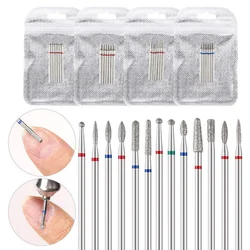 Brocas de diamante de 7 piezas para uñas, fresas eléctricas rotativas para pedicura, limas de manicura, rebabas para cutículas, accesorios para herramientas de uñas