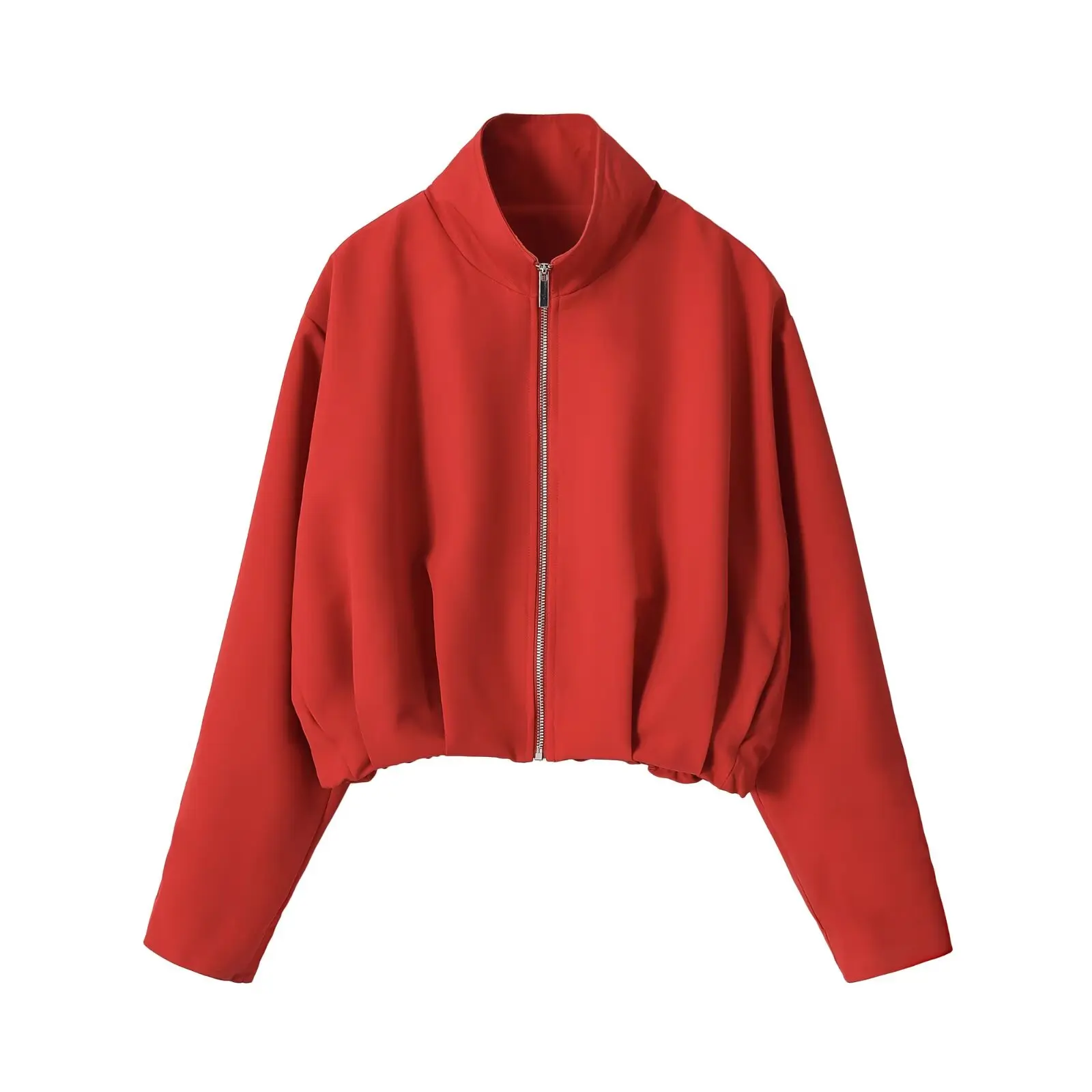 JNLEAOG Fashionable Stand Collar Zipper Flight Jacket Outerwear for Women New Autumn Style Standard Fit Polyester Coat