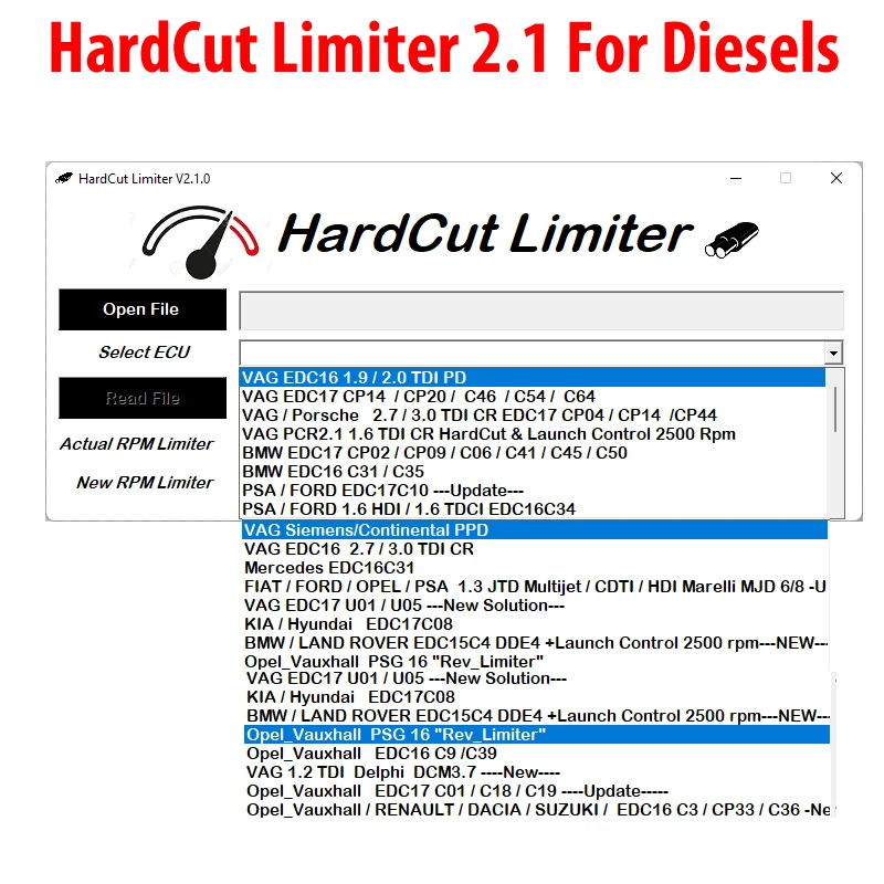 HardCut Limiter 2.1 Diesel + Petrol Engines + Pop&Bang + HARDCUT LIMITER VMAX+ HotStartr + QLaunchr Software 6 IN 1 PACKAGE