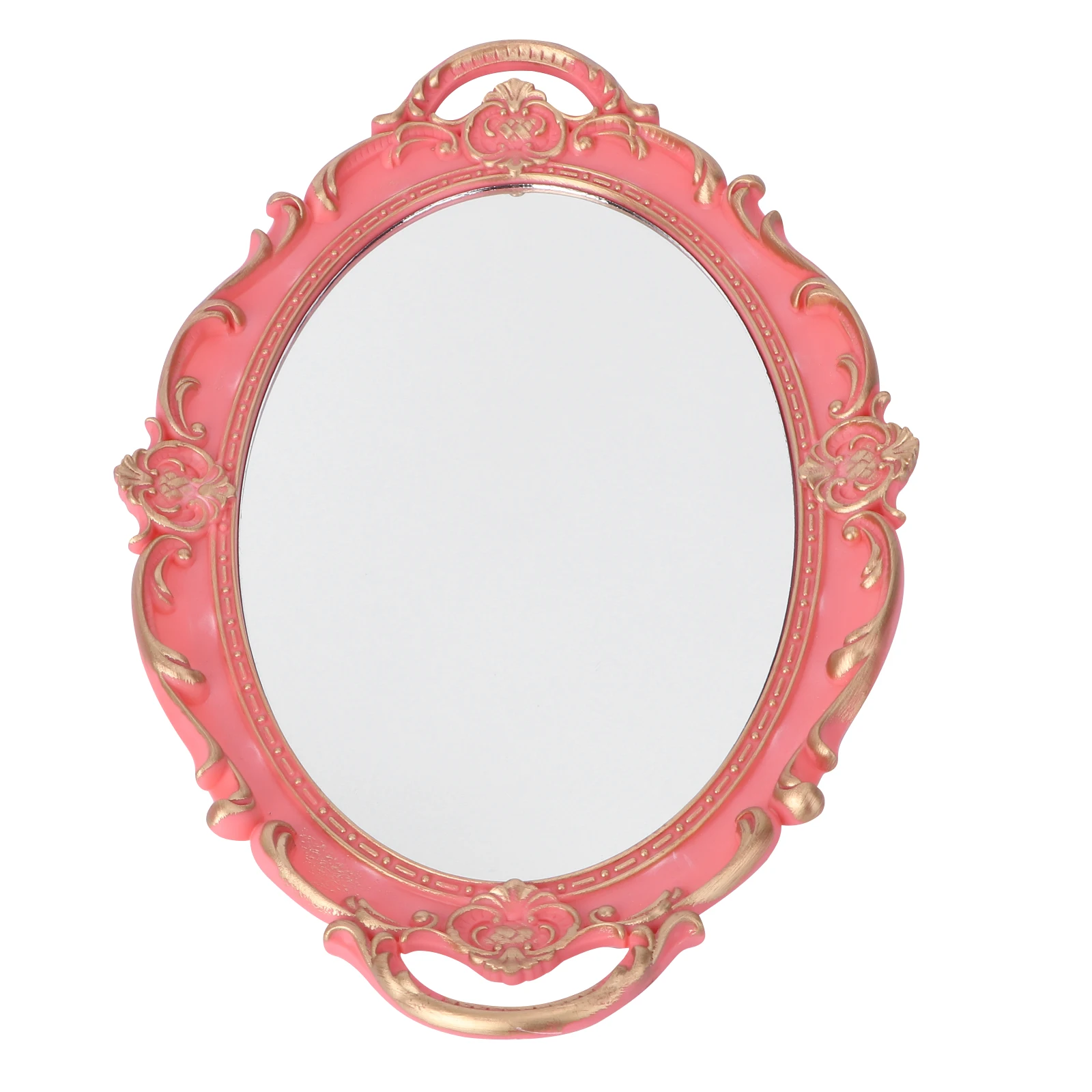 

Retro European Decorative Storage Tray Mirror Plate Vanity Perfume Safe Smooth Plastic Coffee Kitchen Living