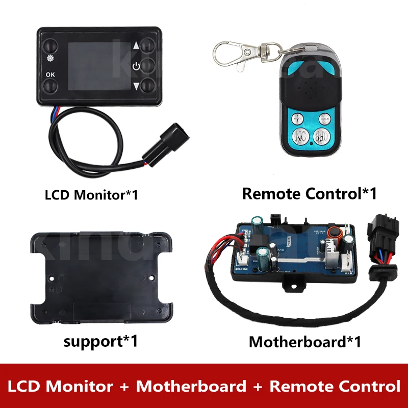 New Version And Old Version Chinese 2kw 5kw 8kw Parking Heater Motherboard + LCD Monitor Switch + Remote Controller