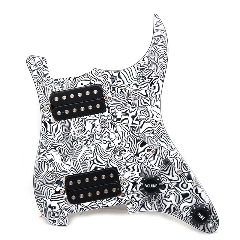 

Guitar Pearl HH Double Humbucker Pickguard Pre-wired Pickguard Assembly with Pots Jack Output for ST Electric Guitar Parts