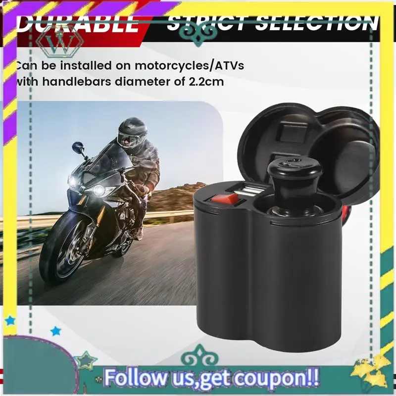 

Upgraded Motorcycle USB Charger Phone 12V Cigar Lighter Socket Dual USB Motorcycle Lighter Socket Charger Waterproof