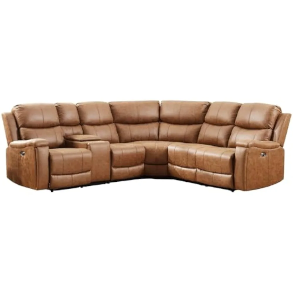 

Faux Leather Power Reclining Sectional Couches for Living Room, Recliner Sofa Set Corner Sectional Couch Home Furniture Set