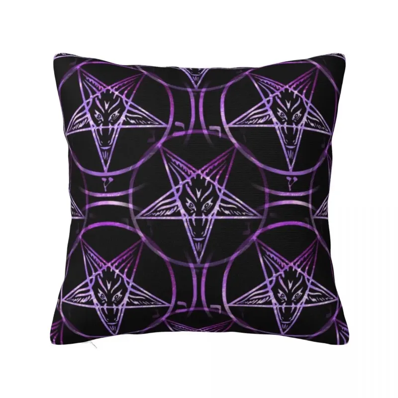 

Baphomet Plaid Blaket Pillowcase Printing Fabric Cushion Cover Decoration Pillow Case Cover Living Room Zippered 40X40cm