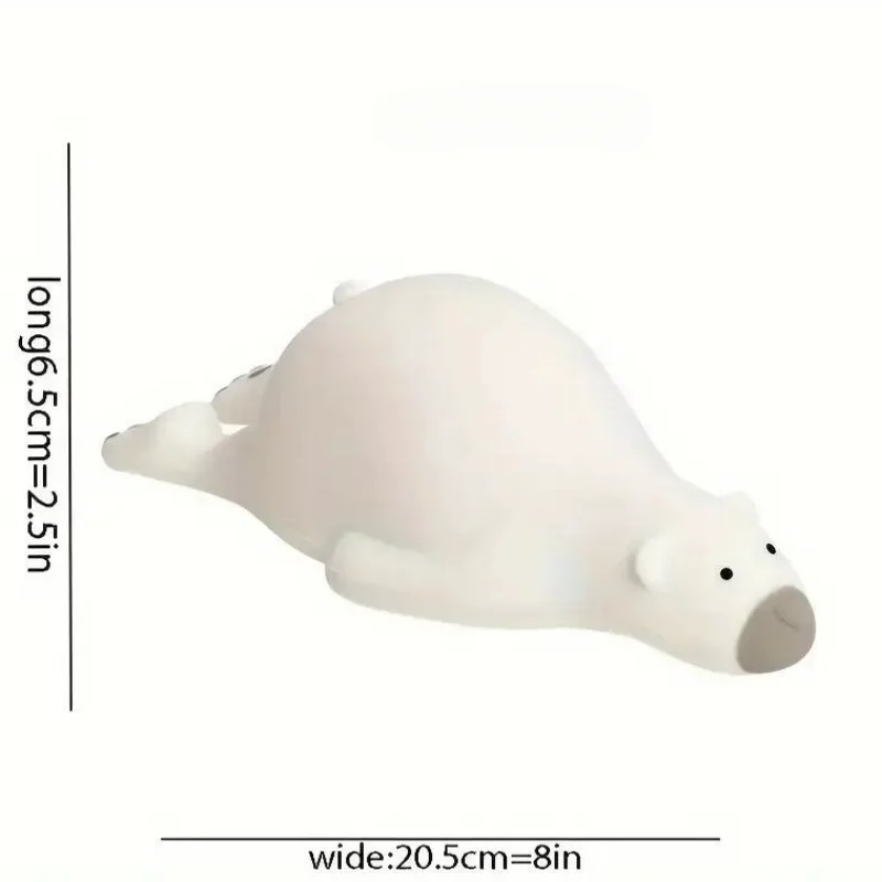 Cute Bear LED Night Light Rechargeable Animal Silicone Lamp Touch Sensor Color Changing Lazy Bear Night Light