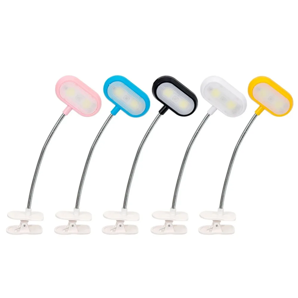 New LED Night Light Eye Protection Adjustable Light Clip Mini Battery Powered Flexible Lamp Travel