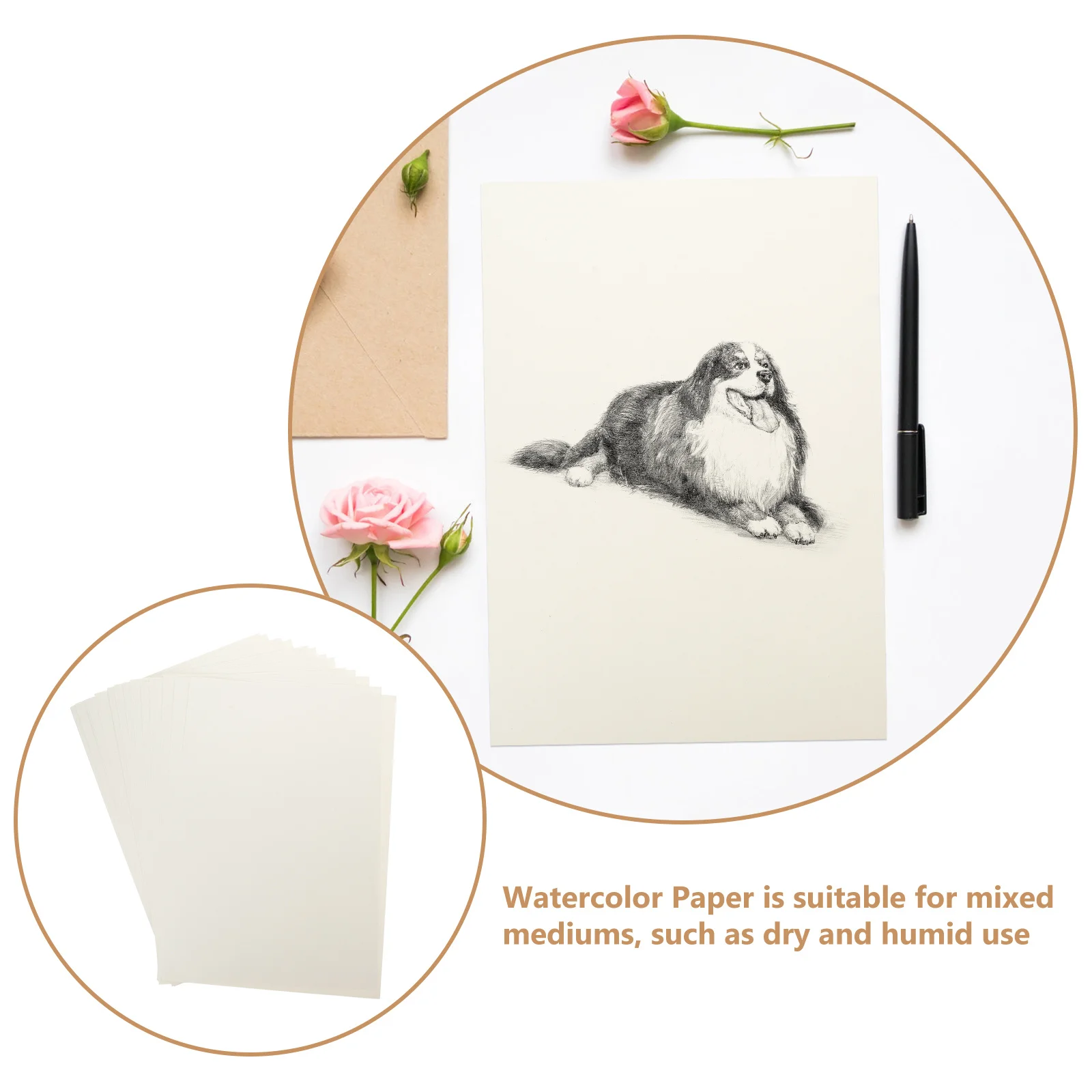 لوحة رسم احترافية من ورق الألوان المائية 8K للفنانين والطلاب وإكسسوارات الرسم وسائط مختلطة مقاومة للاهتراء #5