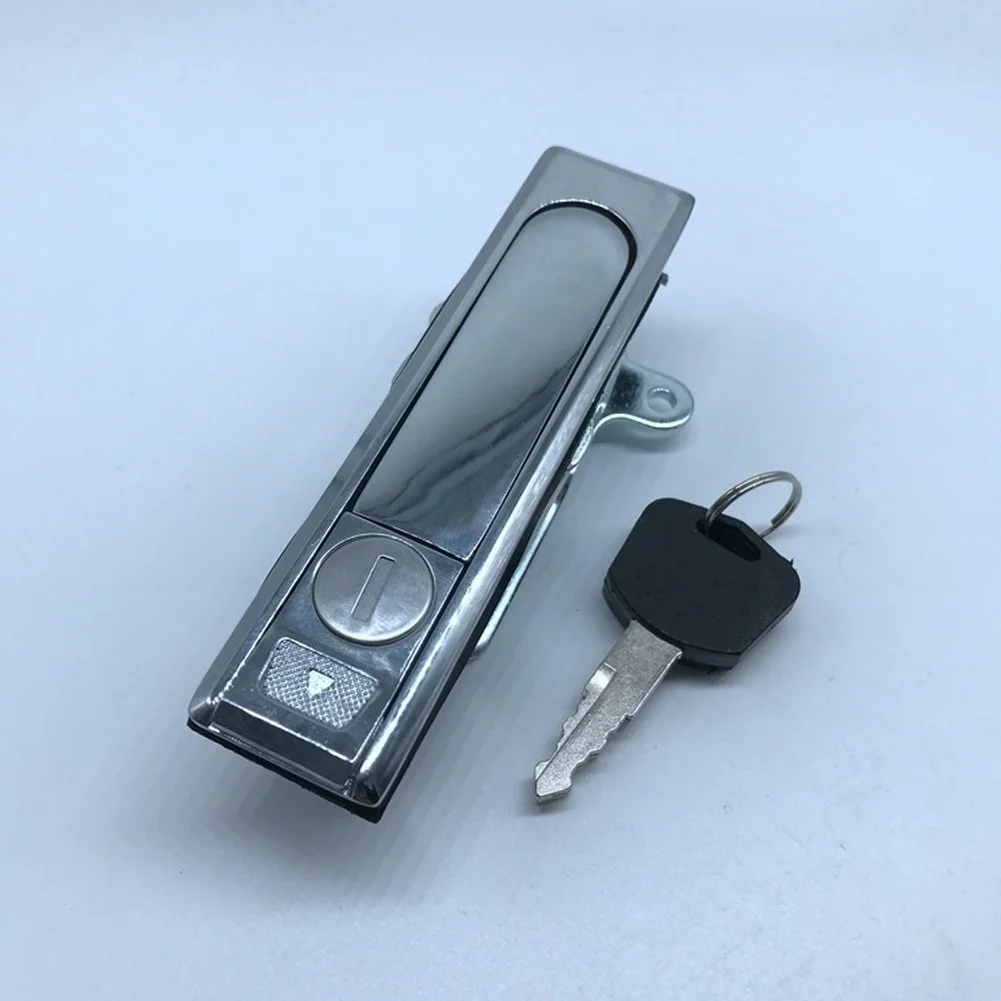 Flat Cabinet Lock HD305 Zinc Alloy Silver Tone for Power Distribution Cabinets Electric Control and Telecom Boxes