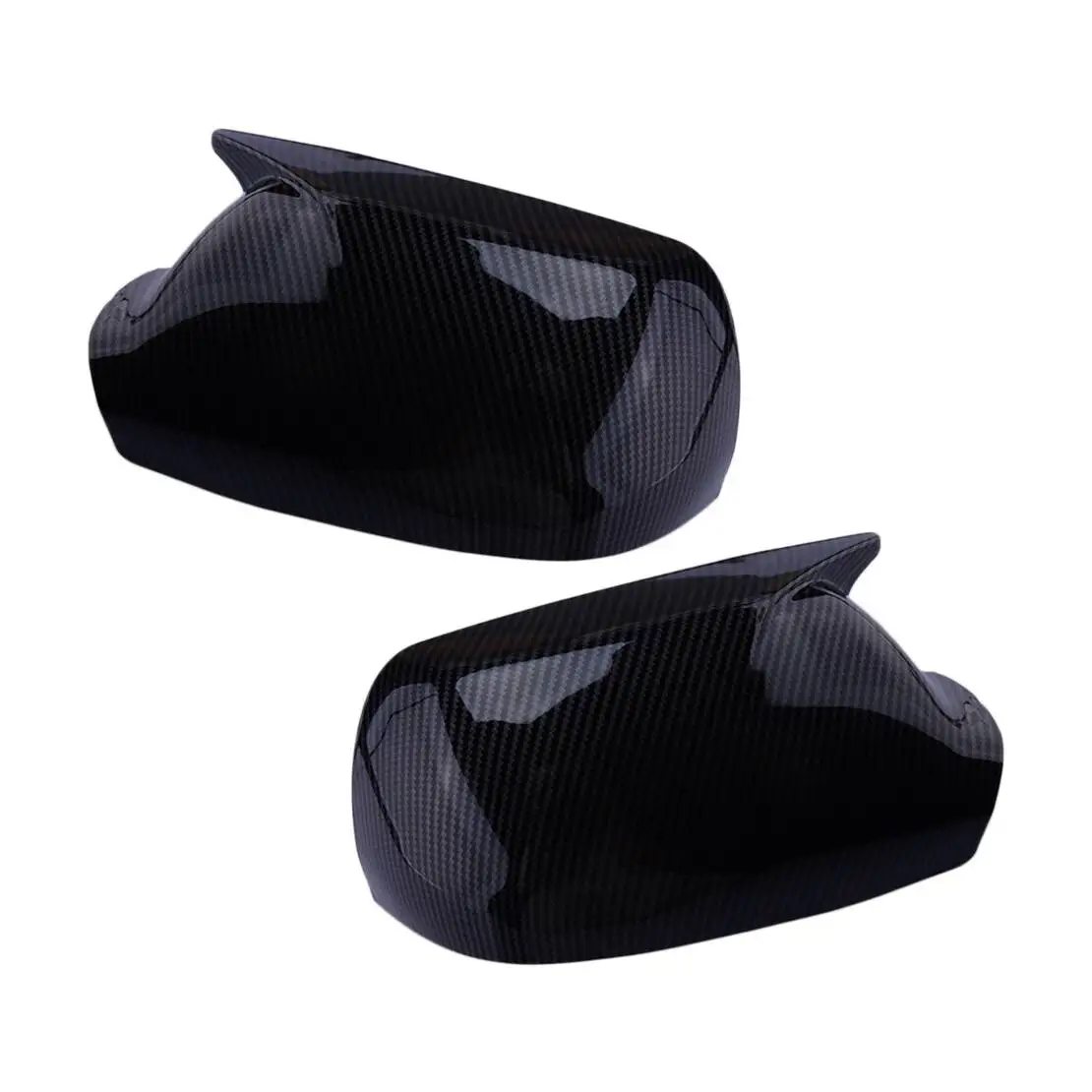 1 Pair Carbon Fiber Grain OX Horn Side Rear-view Mirror View Horn Covers Caps Trims Fit for Mazda 3 6 2003 2004 2005-2008 ABS