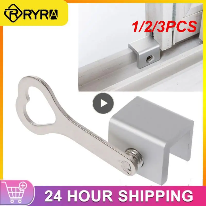 1/2/3PCS Sliding Door Window Locks Padlock Stop Aluminum Alloy Door Lock Frame Security Lock with Keys Safety Key Lock