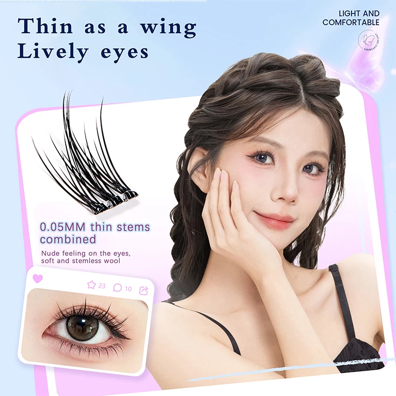 

Large Capacity Glue-free False Eyelashes Single Cluster Natural Self-adhesive False Eyelashes