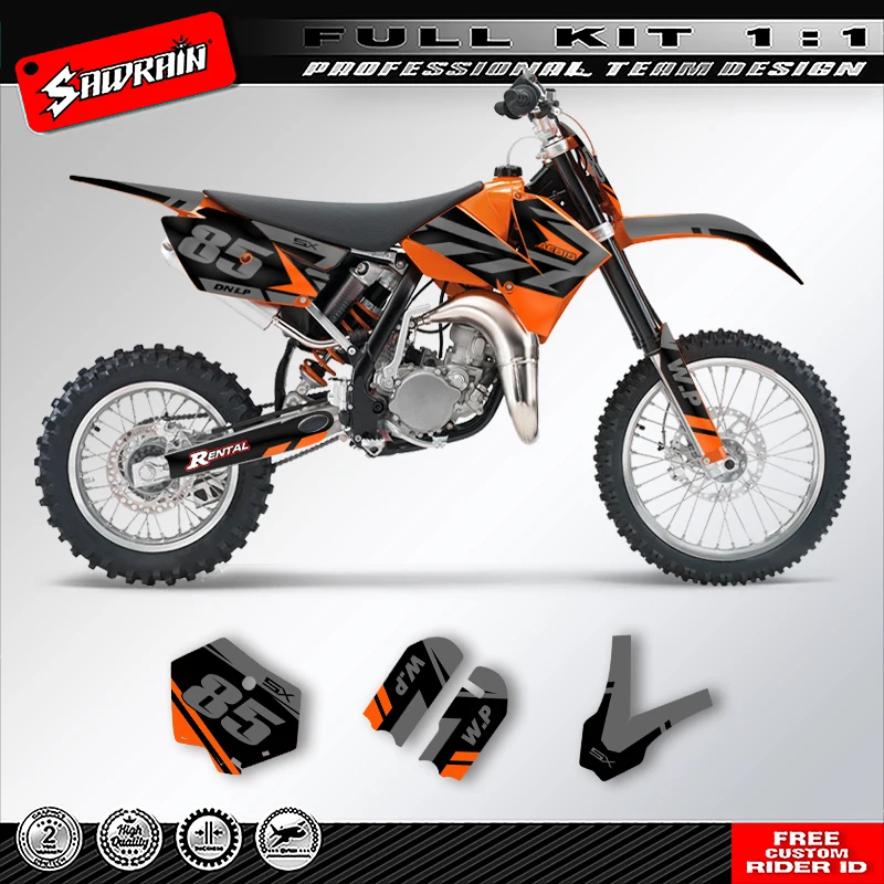 

Sawrain Custom Team Motorcycle Graphics Background Decals Stickers Kit for KTM SX85-105 2003 2004 2005-2012 003