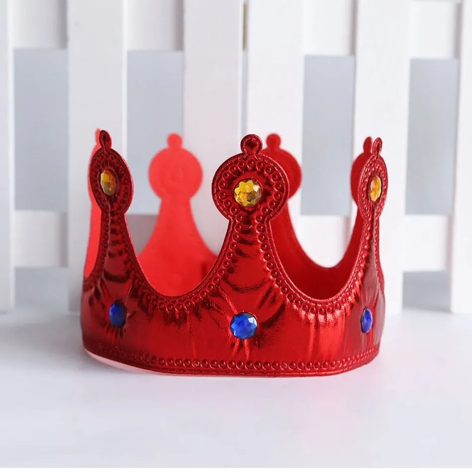Kids Birthday Crown Children Party Cloth Headband Girls Christmas Elastic Photoshoot Props Baby One Year Old Photography Outfits