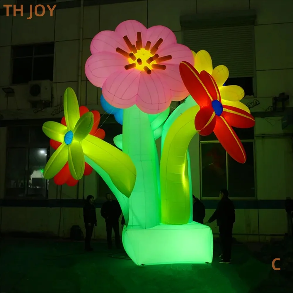 fast air ship to door, Giant Plant Inflatable Beautiful Flower For Outdoor Decoration,park/stage air flower balloons with light