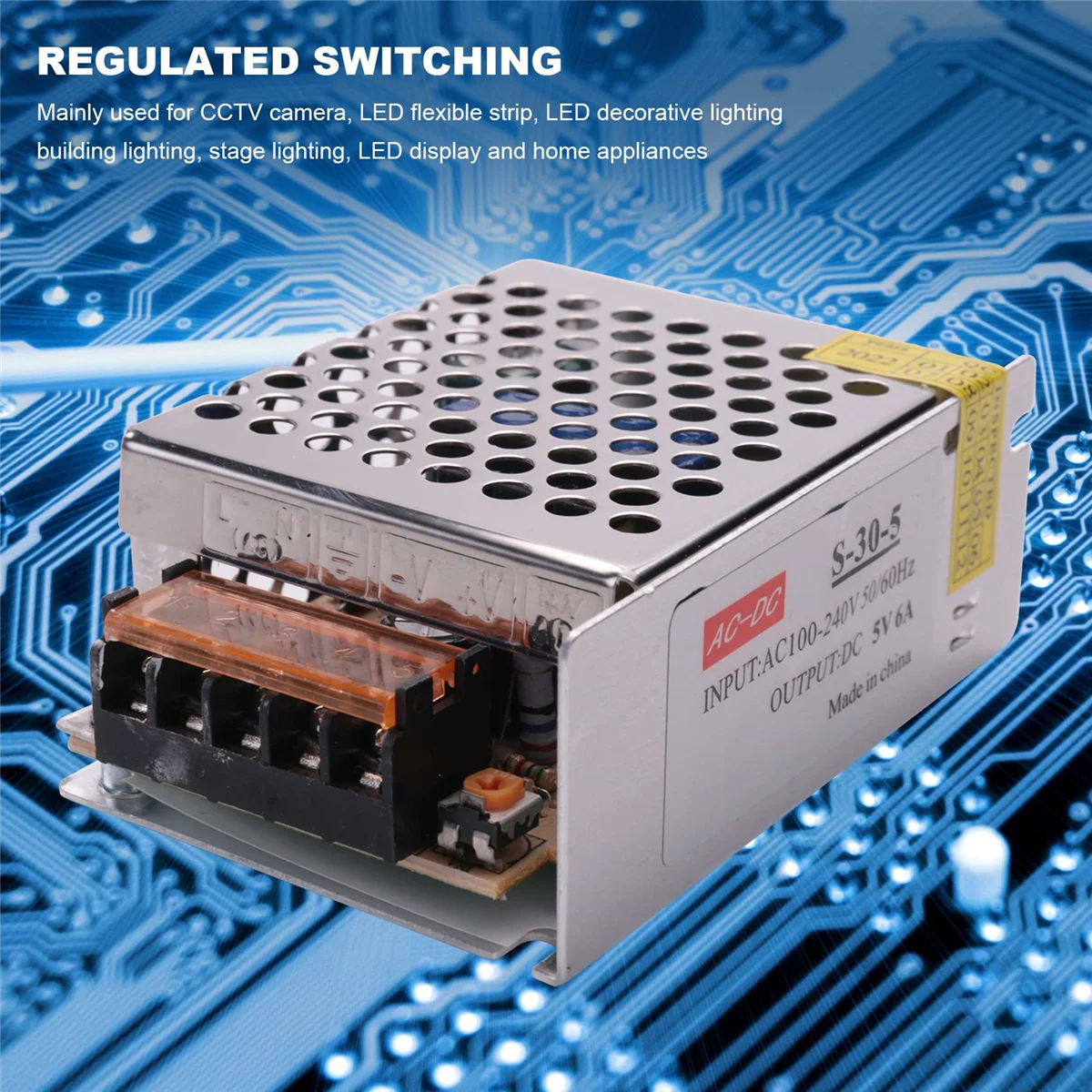 Top! AC do DC 5V 6A Regulowany zasilacz impulsowy do wyświetlaczy LED