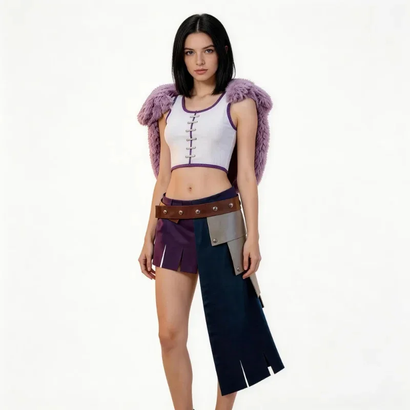 Nico Robin Cosplay Costume Purple Set Anime Character Halloween Masquerade Performance Clothing for Adult Women - view 4