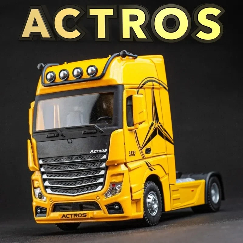 

Модель грузовика ACTROS 1:36 из сплава с имитацией звука и света, литая игрушечная машинка для мальчиков, коллекционный подарок C209