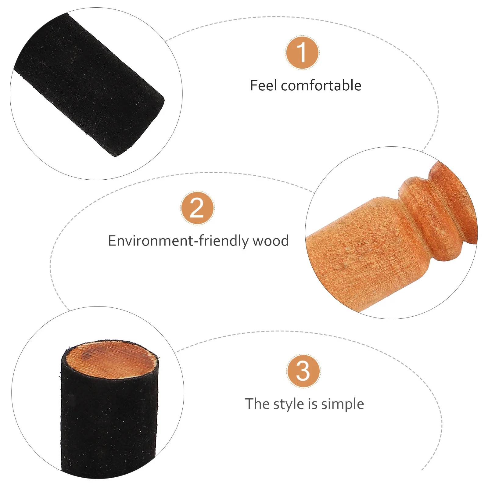 

Wooden Singing Bowl Mallet PU Wrapped Stick for Meditation Aid Tool Wooden Mallet Sound Bowl Parts