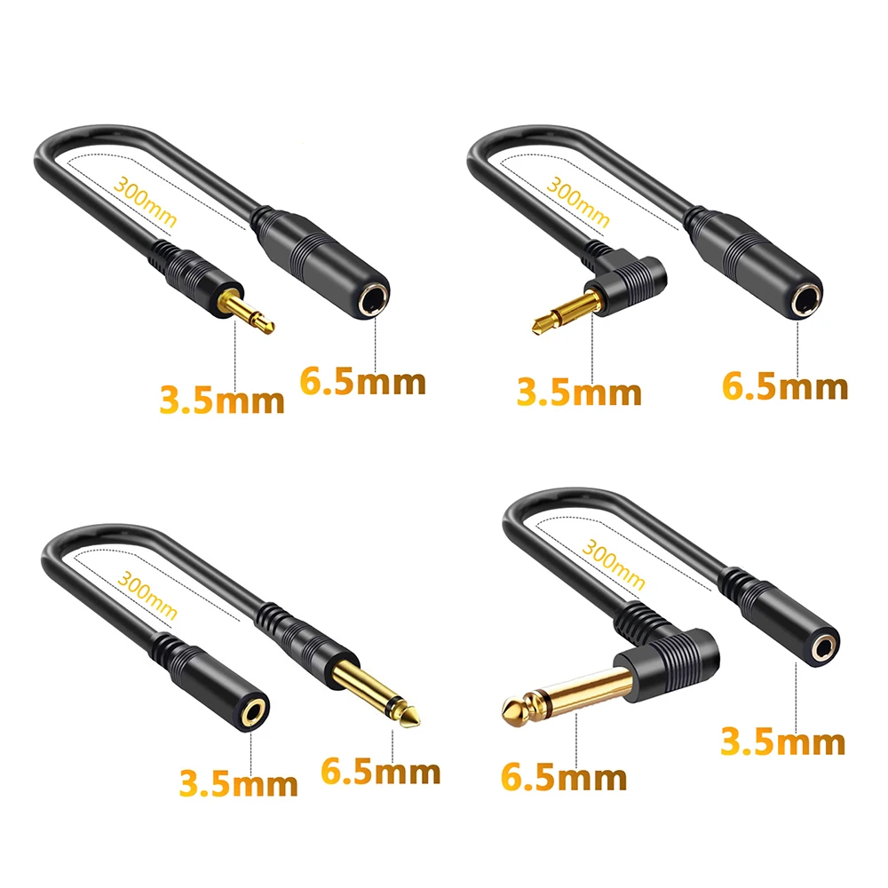 

Mono 6.5 to 3.5 Stereo Jack 1/8 3.5mm To 1/4 6.35mm AUX Audio Adapter Cable for PC Phone MP3 TV Guitar Amplifier Speaker Mixer