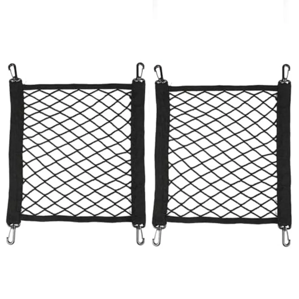 2pcs Car Luggage Storage Net Motorcycle Cargo Net With Elastic Band 30*30cm For Car Motorcycle Scooter