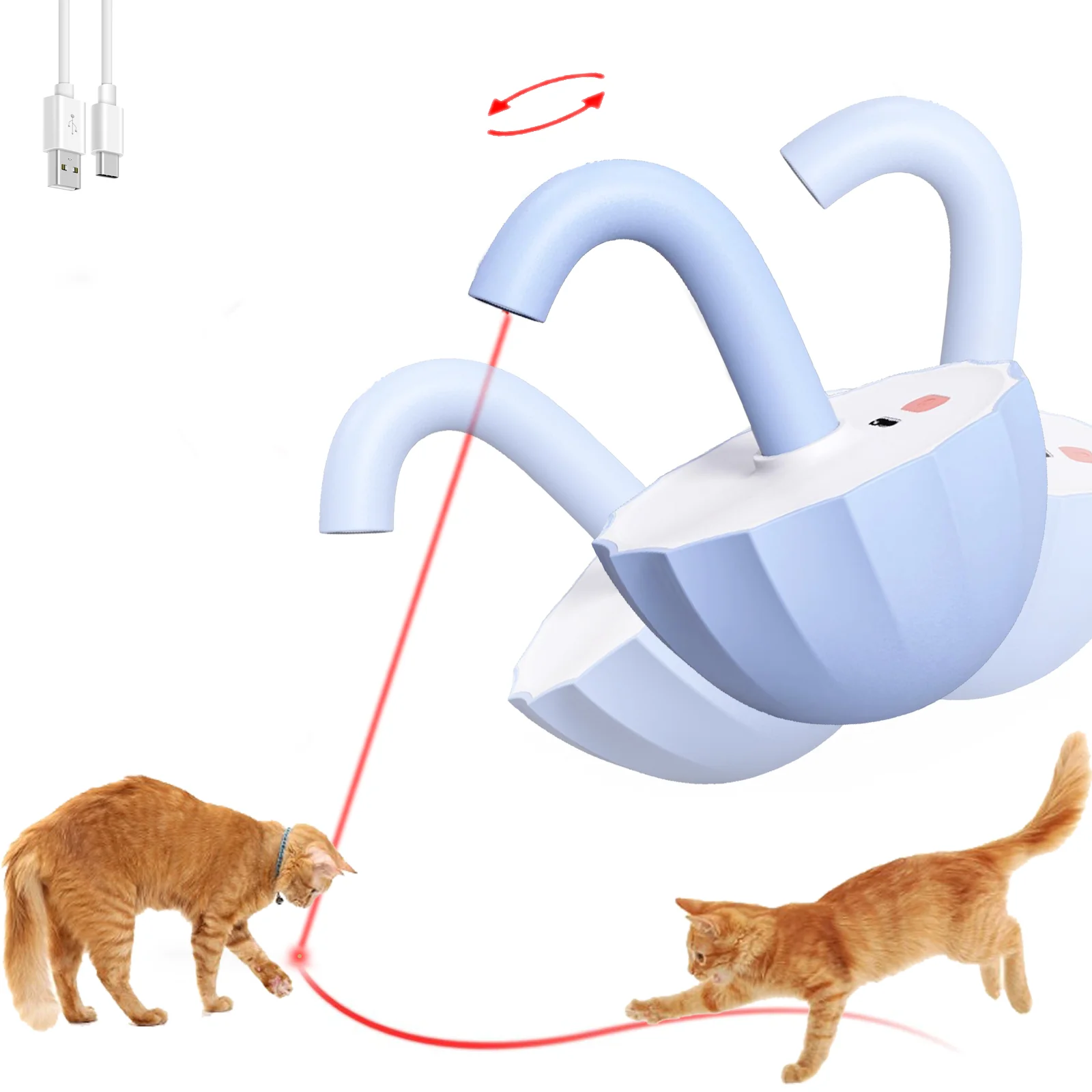 Tumbler  Cat Toy Automatic,360° Rotation Rechargeable  Pointer, Self Play 3 Modes Motion Activated Cat  Toy Cat aquarium Toy