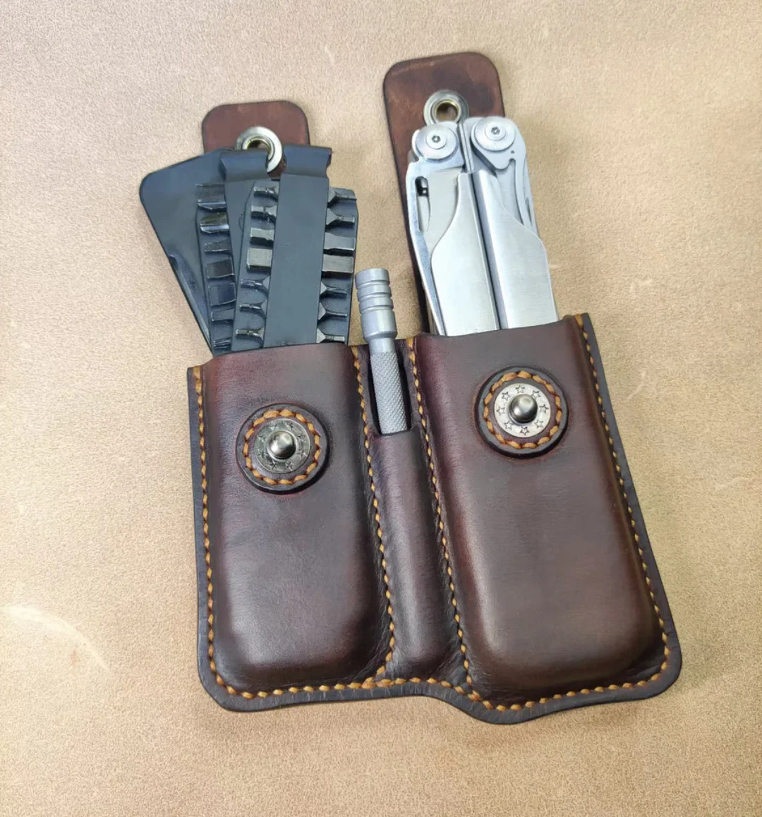 Imagem -03 - Hand Made Bolsa de Couro Bainha Protetora para Leatherman Surge Alicates e Ferramentas Não Incluídas