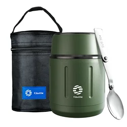 Fjbottle 500ml Food Thermos, 316 Stainless Steel Vacuum Insulated Food Jar With Spoon Kids Lunch Box
