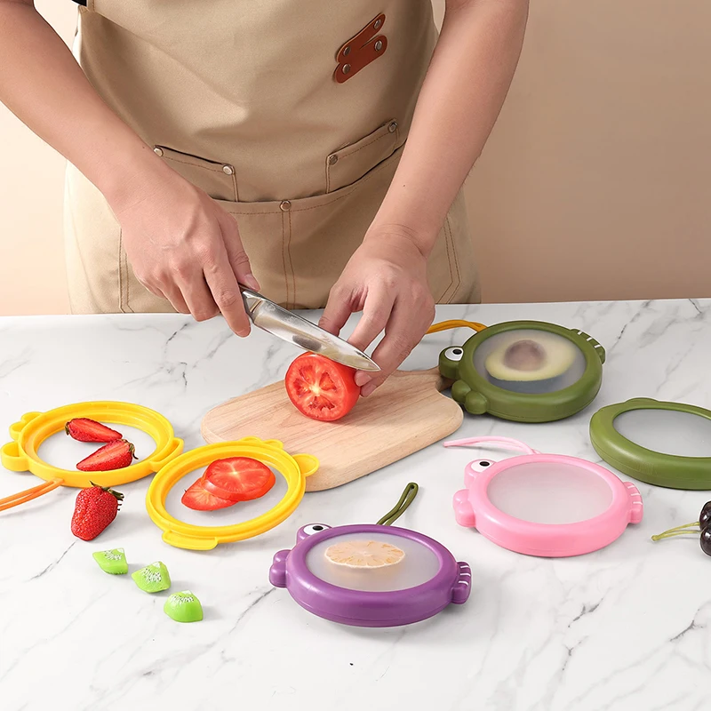 Avocado Saver And Onion Storage, Reusable Double-Layer Silicone Film Fish Freshness Container For Lemon, Tomatoes, Garlic