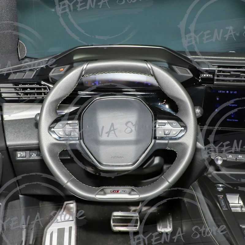 1pcs Car Metal Alloy GT LINE Logo Steering Wheel Sticker Emblem For 508 5008 4008 3008 308 PHEV Badge Decoration Styling