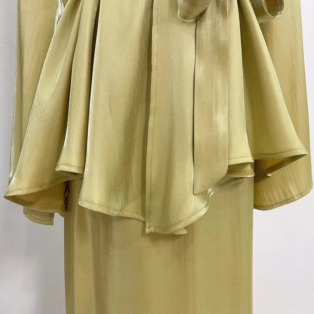2pcs Fashion Abaya Muslim Women Kimono Long Sleeve Open Tops Skirt Sets Dubai Turkey Arab Gowns Dress Clothing Suit Solid Color