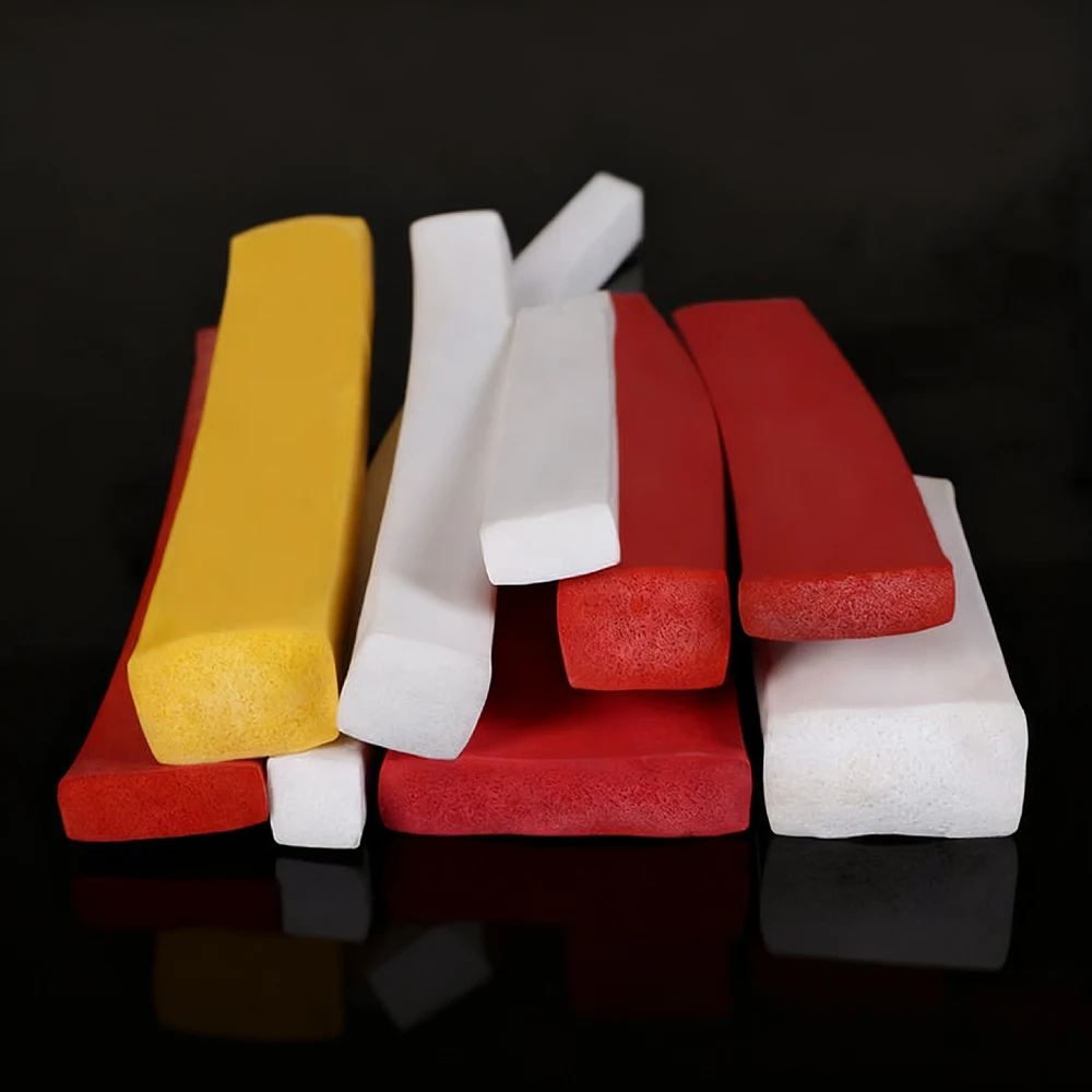 1 Meter Silicone Foam Flat Square Strip Car Cabinet Door Rectangular Sealing Strip Resistant To High Temperature And Collision