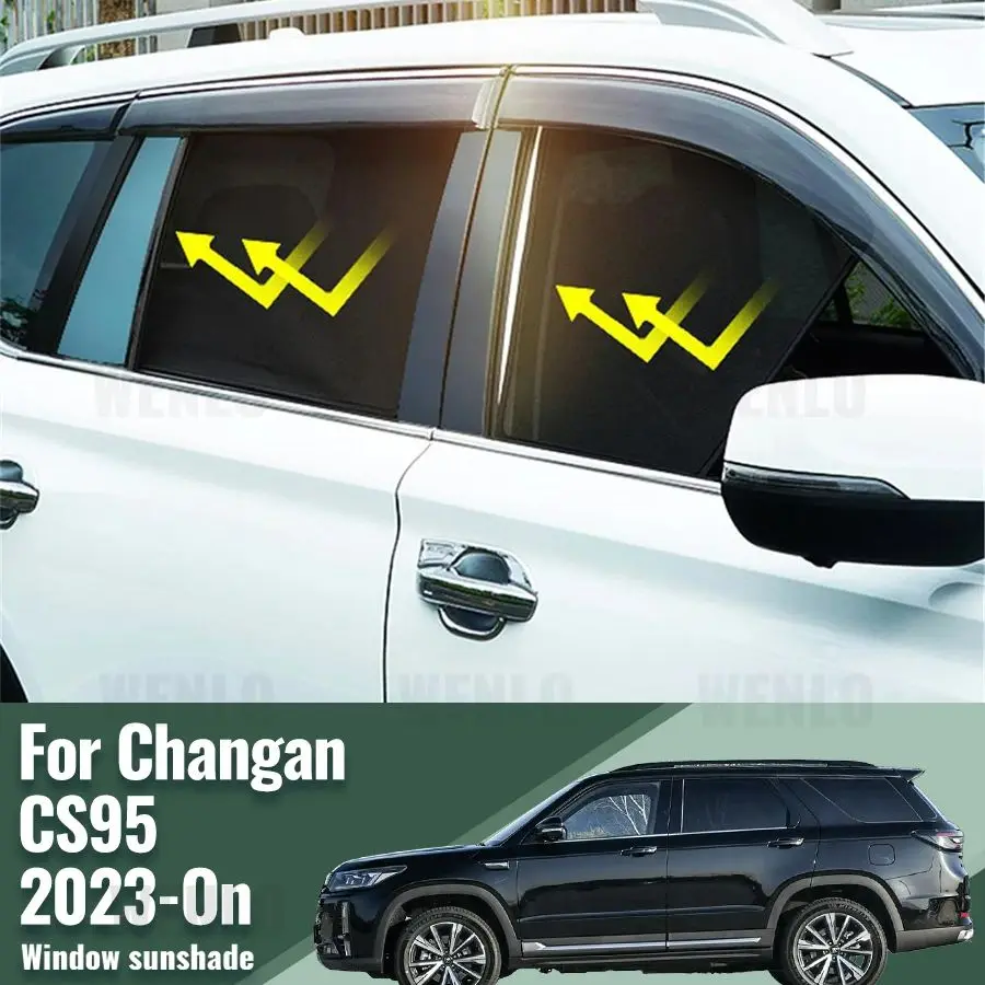 

For Changan CS95 2024 2023 Car Side Window Sunshade Windshield Magnetic Sun Shade Solar Protection Parasol Children Curtains