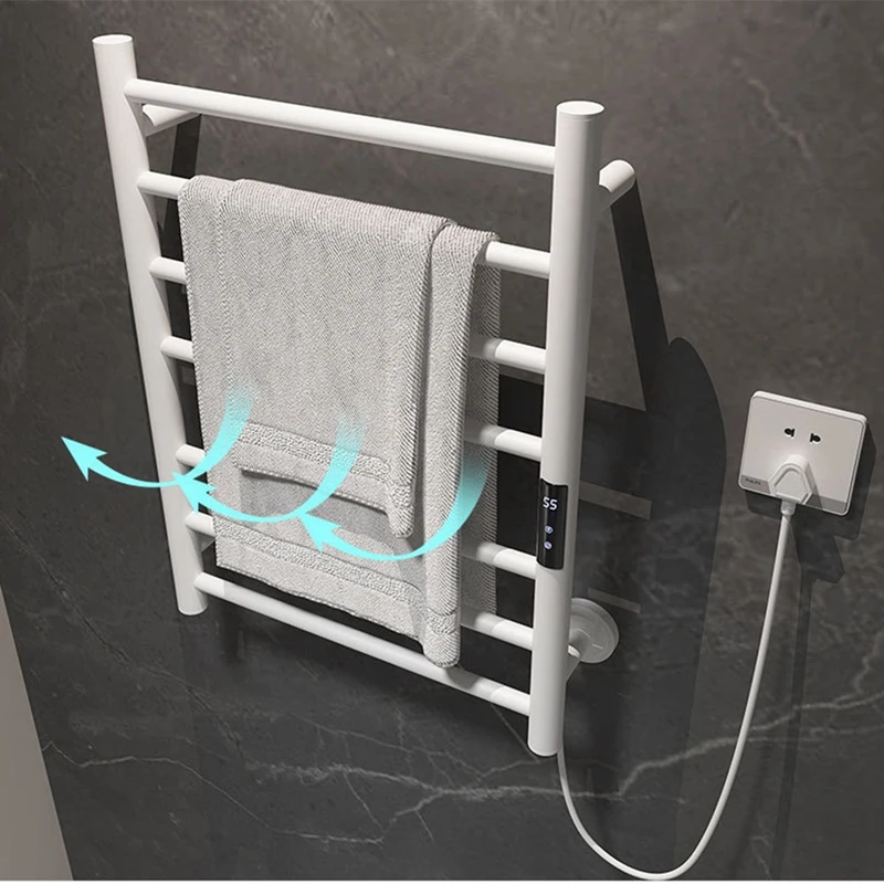 Simple Electric Towel Rack Household Bathroom Luxury Stainless Steel Intelligent Screen Constant Temperature US Plug