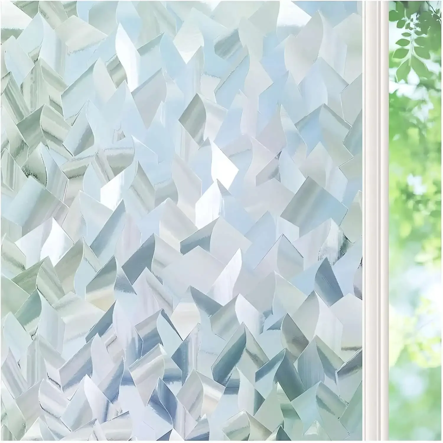 Window Privacy Film Crystal Icicles Stained Glass 3D Decorative Static Cling Window Window Sticker Window Vinyl Sun Blocking