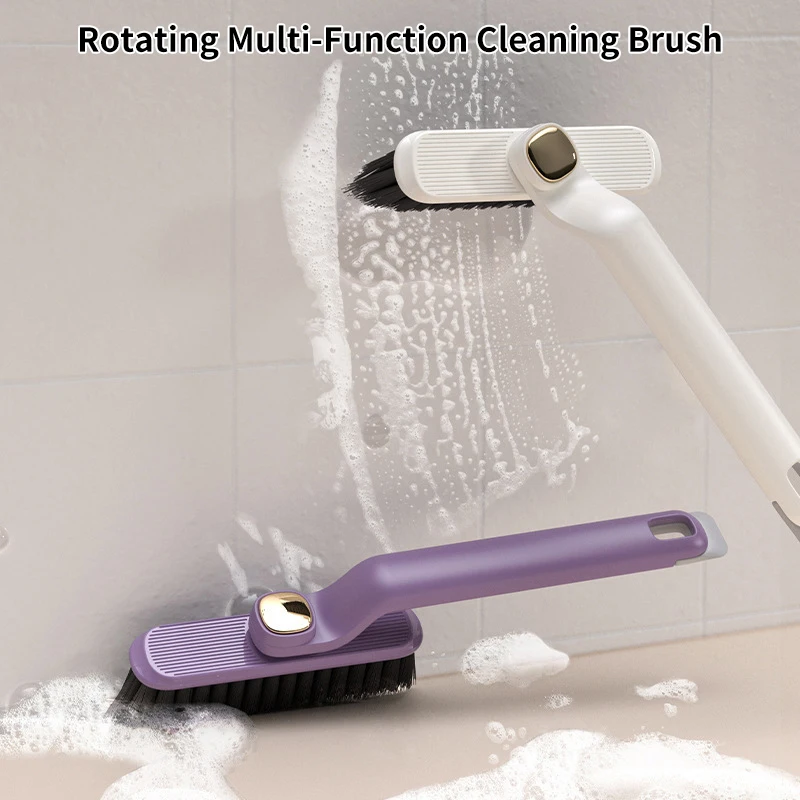 Rotating Multifunctional Crevice Cleaning Brush With Stiff Bristles Two-in-one Bathroom Tile Floor Crevice Brush With Dead Ends