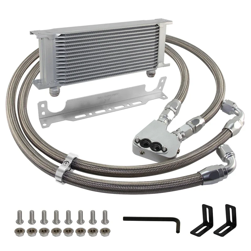 Oil Cooler 15/16 Row Engine Kit For Silver GM CK Chevrolet Corvette Camaro LS1 LS2 LS3 LS6 LS7 LS9 4.8L 6.0L 6.2L