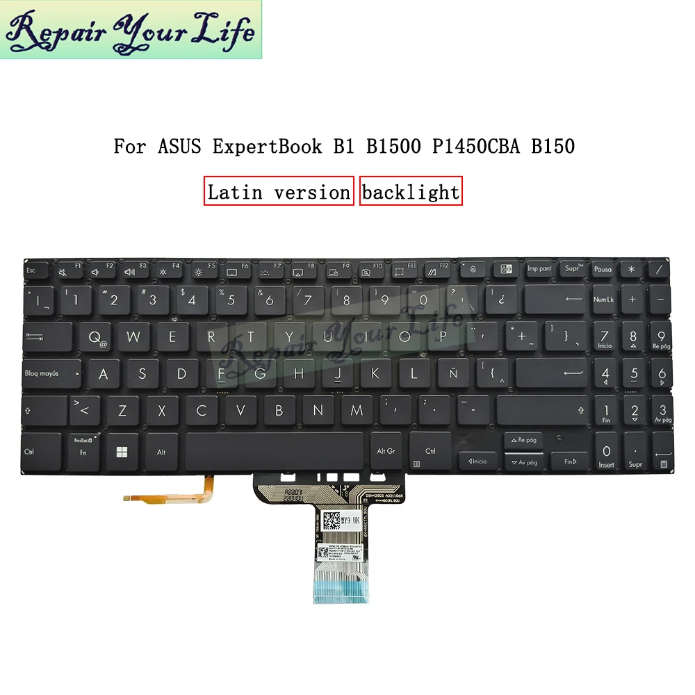 US UI Latin Backlight Keyboard For ASUS ExpertBook B1 B1500 B1500C P1450 P1450CBA BW450 PX555C B1500CEA 0KNX0-5622LA00 5123UI00