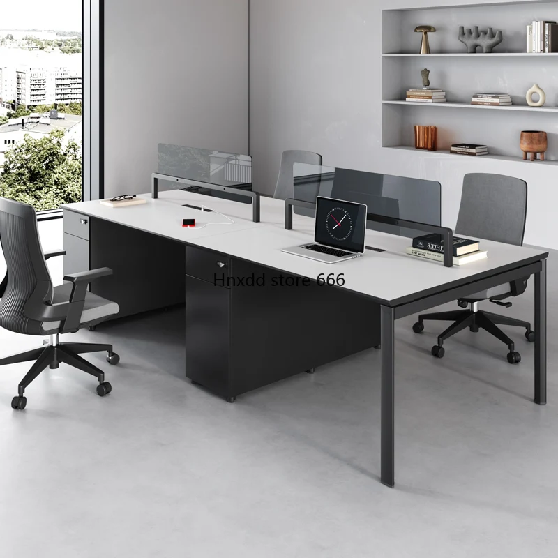 Staff office desk and chair combination is simple and modern