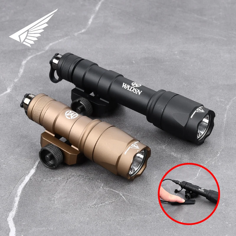 WADSN SF Tactical Airsoft M300A M600C Mini Flashlight Fit 20mm Picatinny Rail Weapon Hunting Lamp Scout Rifle Lamp Accessory